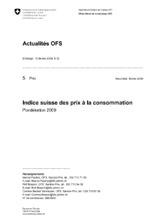 L'indice suisse des prix à la consommation - Pondération 2009