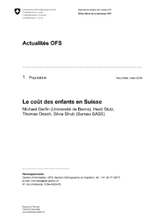 Le coût des enfants en Suisse