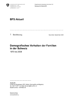 Demografisches Verhalten der Familien in der Schweiz