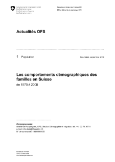 Les comportements démographiques des familles en Suisse