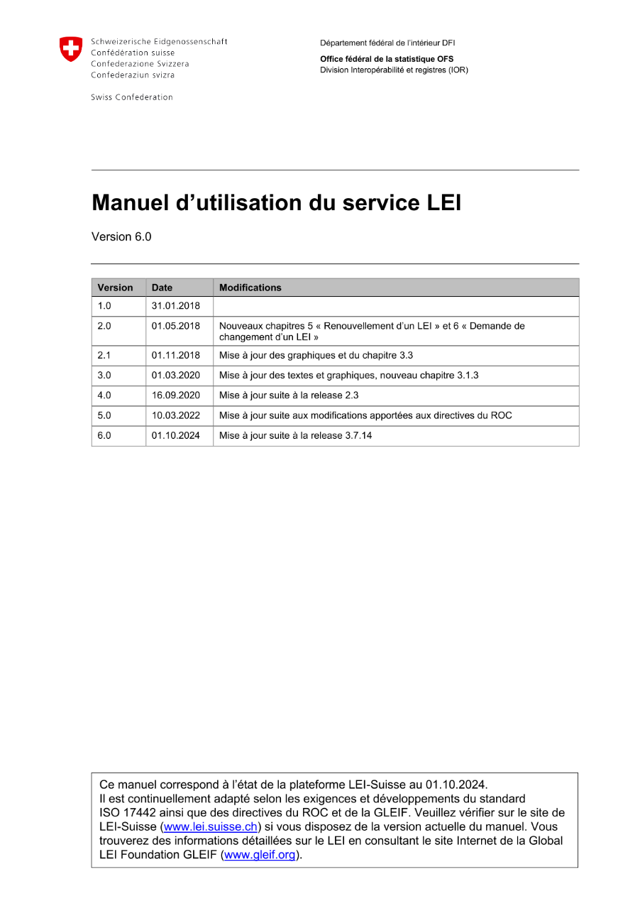 Manuel d'utilisation du service LEI
