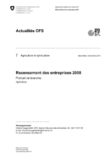 Portrait de branche: agriculture