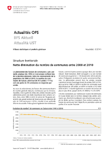 Nette diminution du nombre de communes entre 2000 et 2010