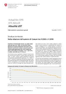 Netta riduzione del numero di Comuni tra il 2000 e il 2010