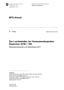 Der Landesindex der Konsumentenpreise: Dezember 2010 = 100