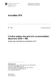 L'indice suisse des prix à la consommation: décembre 2010 = 100