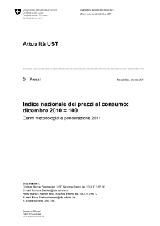 Indice nazionale dei prezzi al consumo: dicembre 2010 = 100