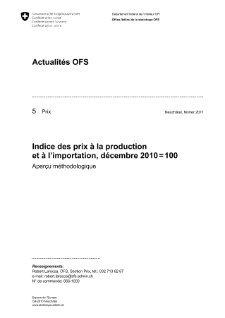 Indice des prix à la production et à l'importation, décembre 2010 = 100
