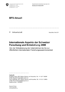 Internationale Aspekte der Schweizer Forschung und Entwicklung 2008
