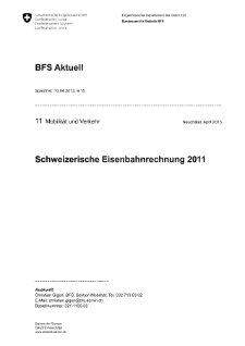 Schweizerische Eisenbahnrechnung 2011