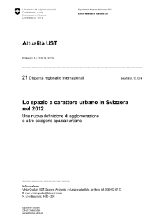 Lo spazio a carattere urbano in Svizzera nel 2012