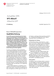 Neues Volkszählungssystem. Qualitätserhebung