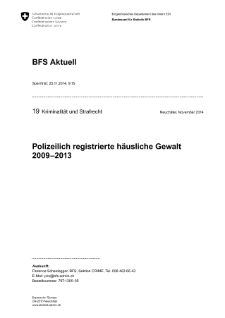 Polizeilich registrierte häusliche Gewalt 2009-2013
