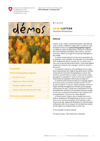 Newsletter Démos. Portrait démographique régional