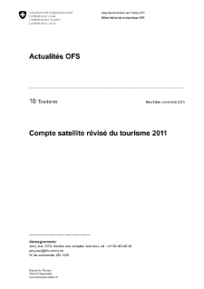 Compte satellite révisé du tourisme 2011