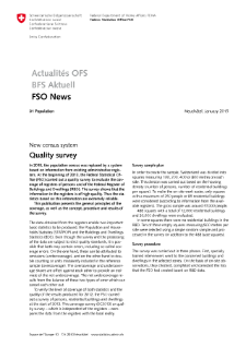 New census system. Quality survey