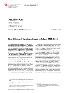 Sécurité internet dans les ménages en Suisse, 2010-2014