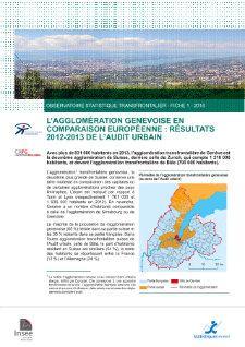 L'agglomération genevoise en comparaison européenne: résultats 2012-2013 de l'audit urbain