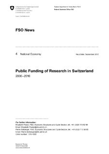 Public Funding of Research in Switzerland 2000-2010