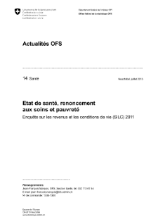 Etat de santé, renoncement aux soins et pauvreté