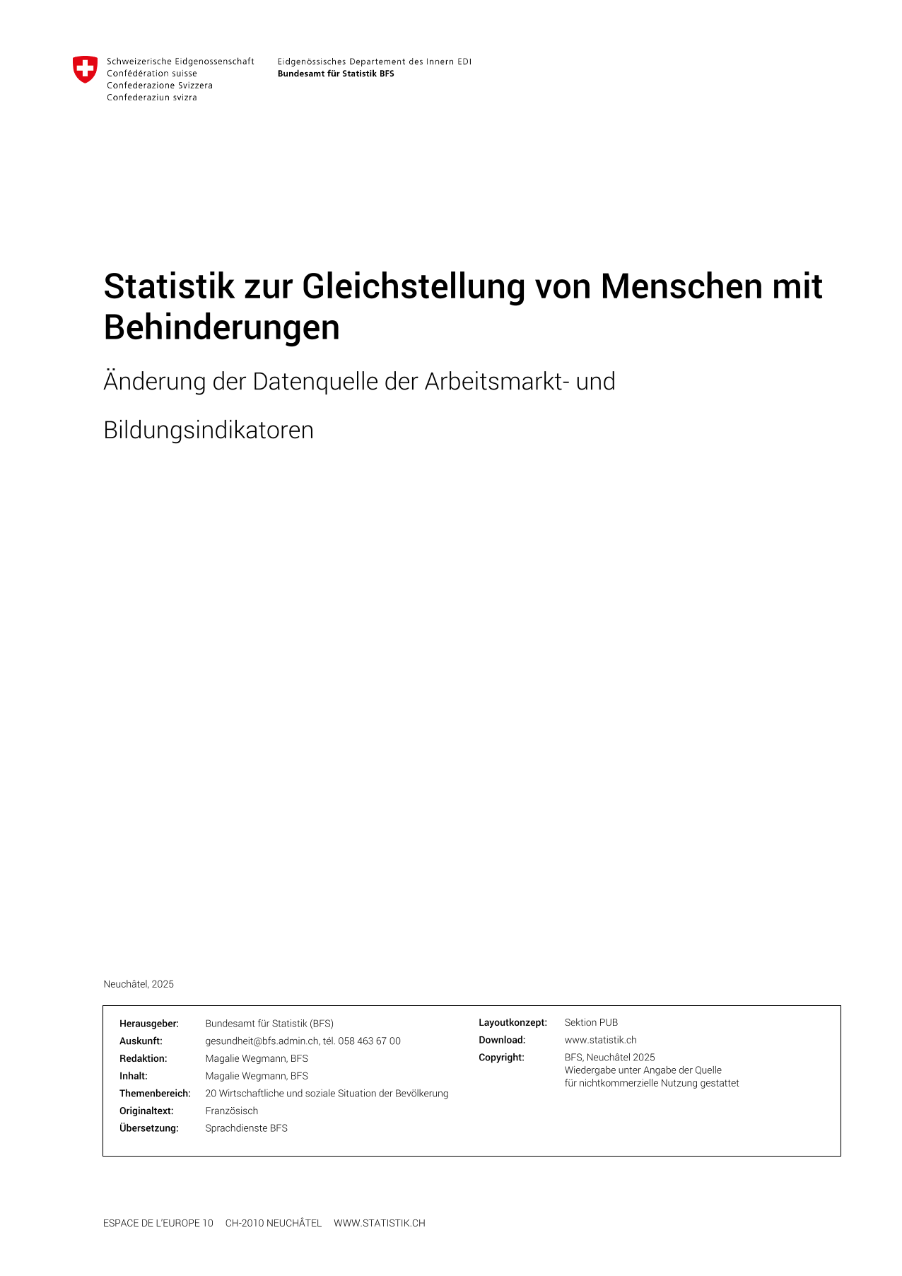 Änderung der Datenquelle der Arbeitsmarkt- und Bildungsindikatoren
