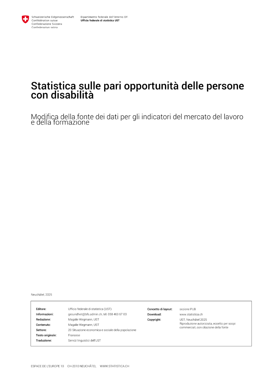 modifica della fonte dei dati per gli indicatori del mercato del lavoro e della formazione
