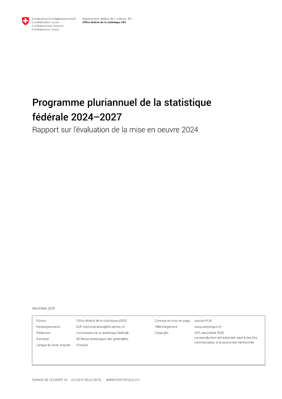 Rapport sur la mise en œuvre du programme pluriannuel de la statistique 2024