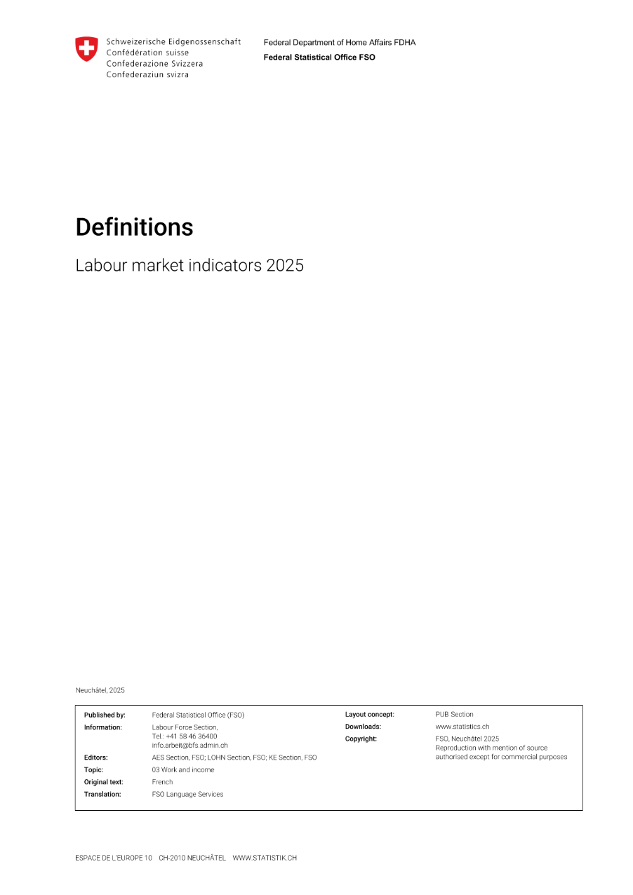 Labour market indicators 2025 - Definitions