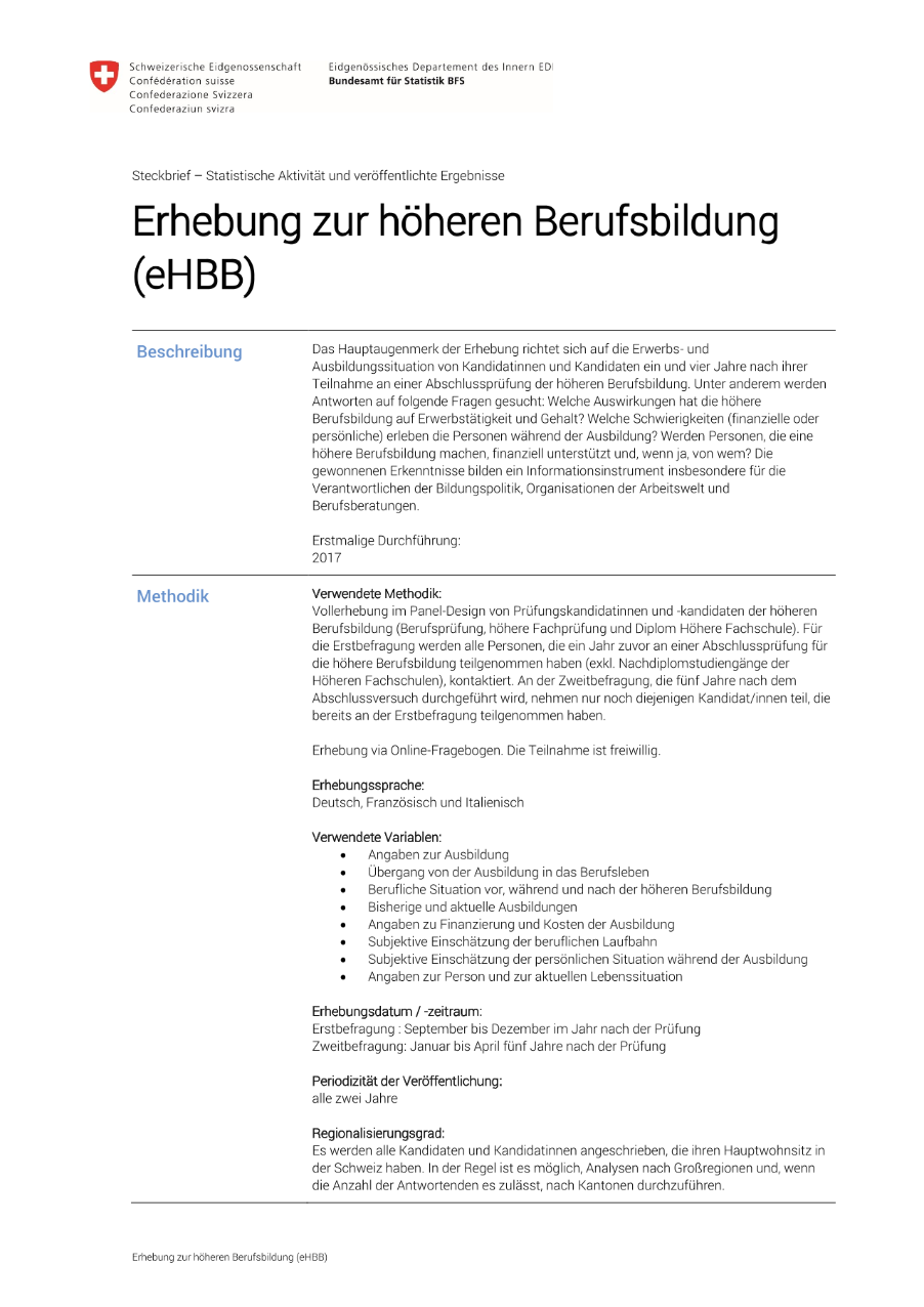 Erhebung zur höheren Berufsbildung