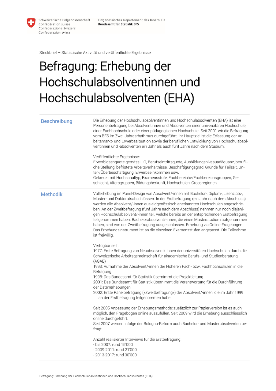 Absolventenstudien Hochschulen