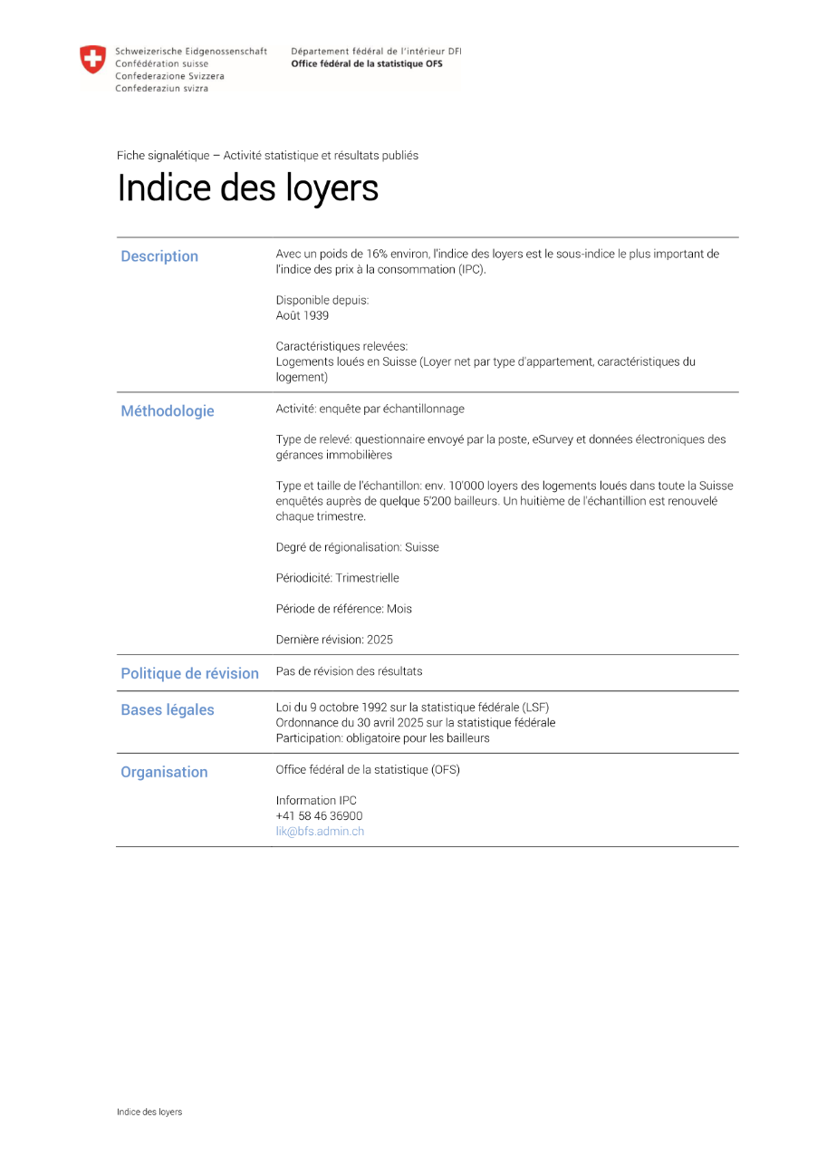 Indice des loyers