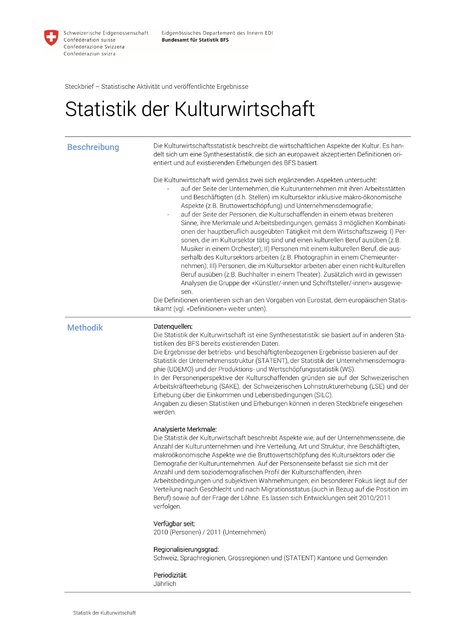 Statistik der Kulturwirtschaft