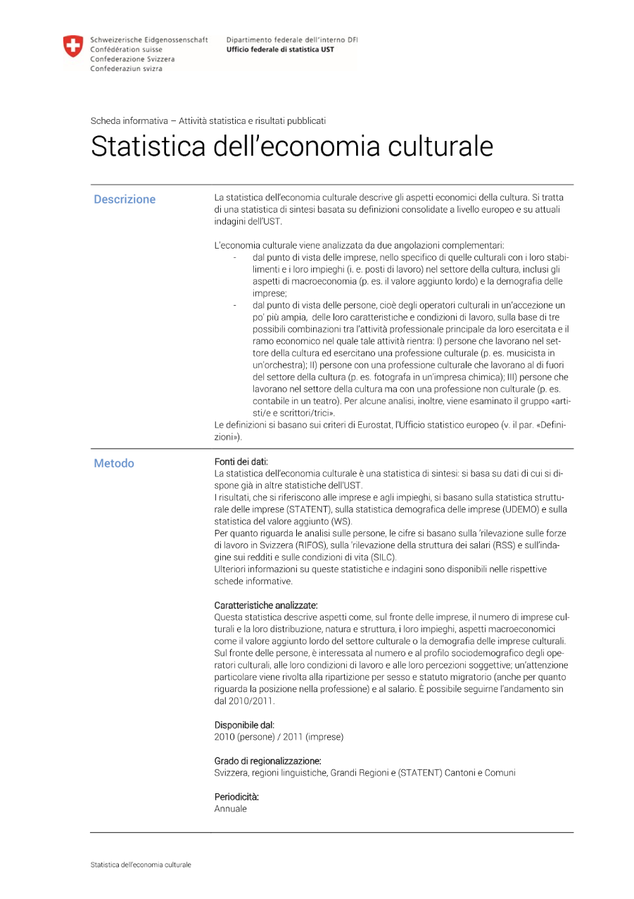 Statistica dell'economia culturale