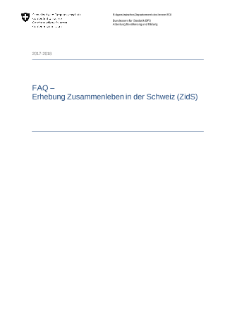FAQs - Erhebung Zusammenleben in der Schweiz (ZidS)