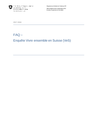 FAQs  - Enquête Vivre ensemble en Suisse (VeS)