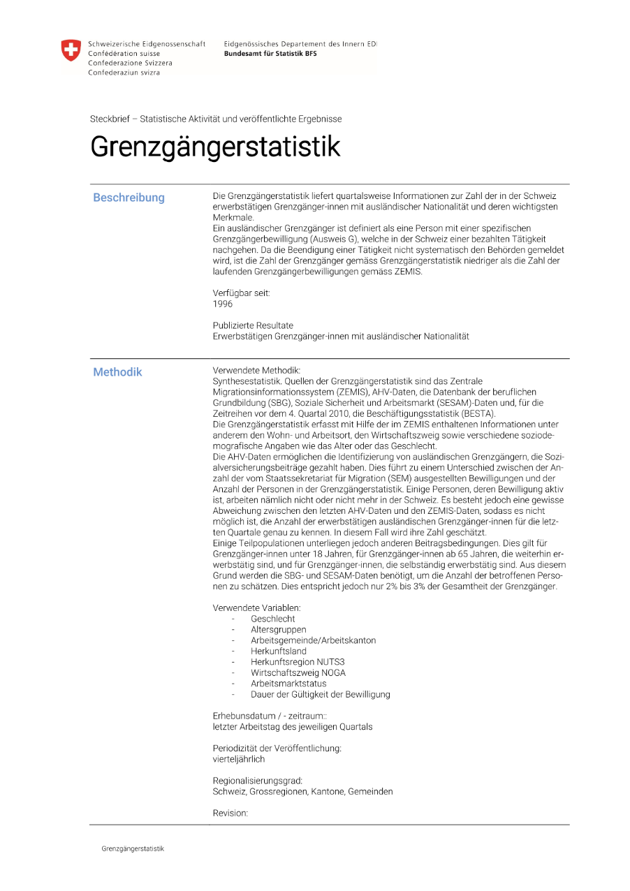 Grenzgängerstatistik