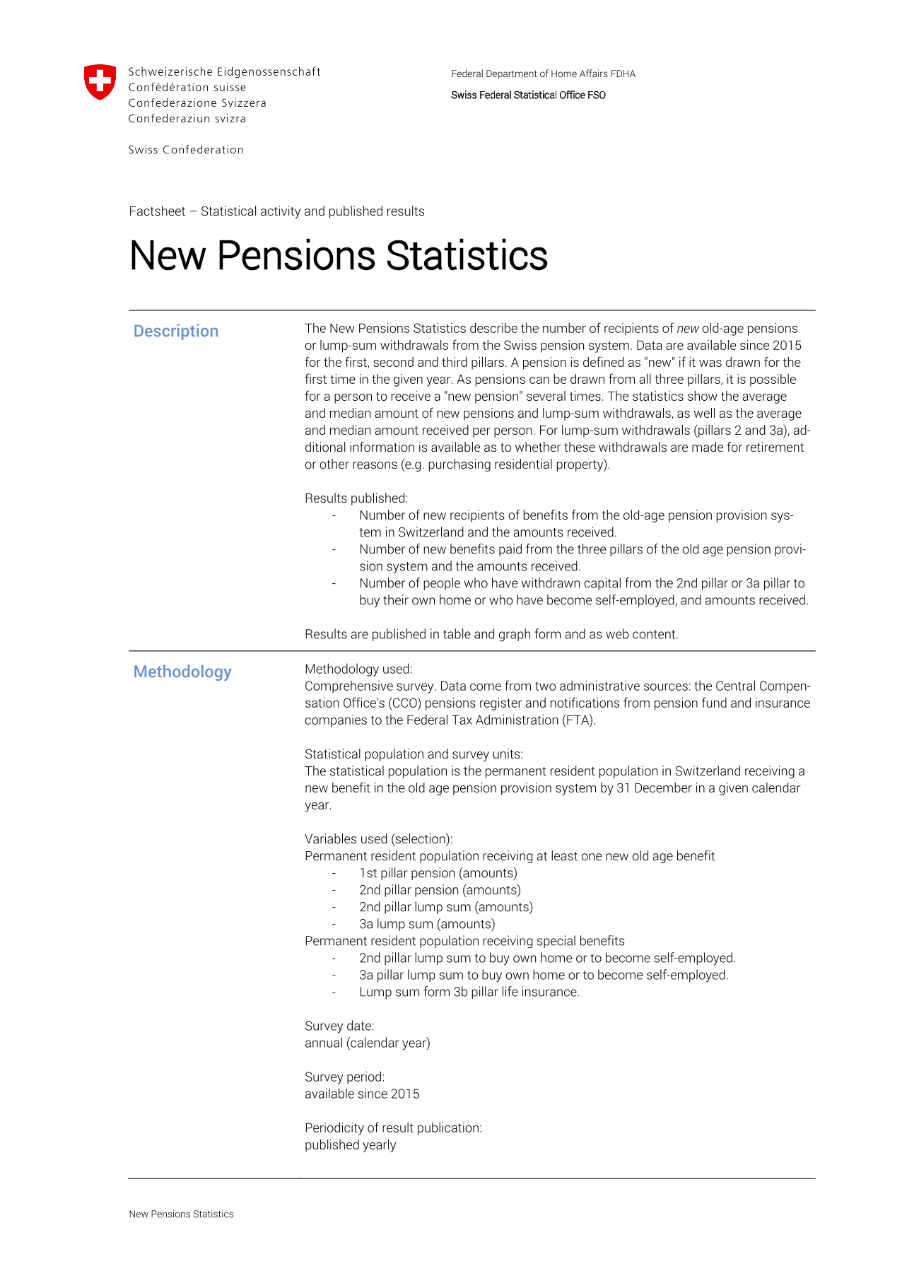New Pensions Statistics
