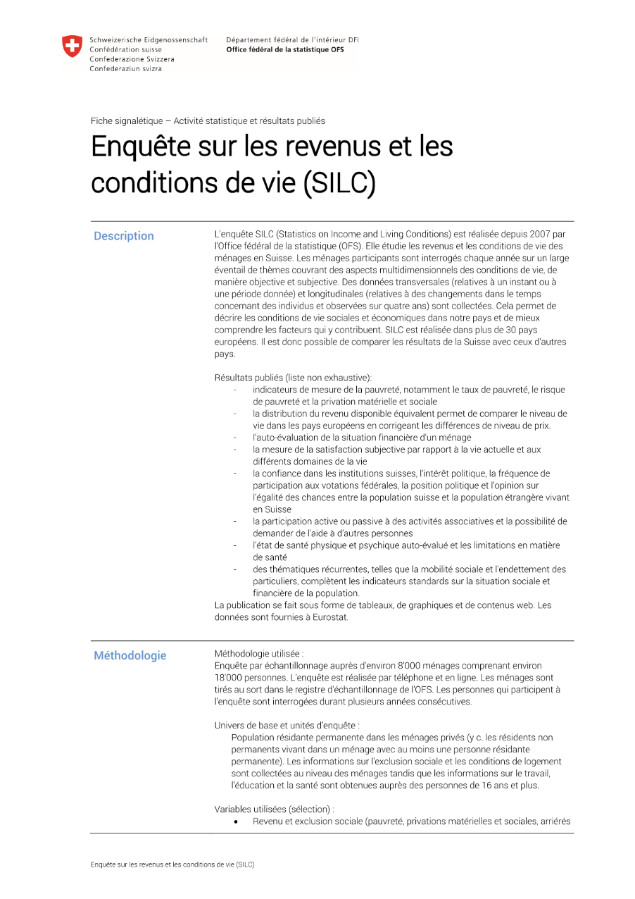 Enquête sur les revenus et les conditions de vie