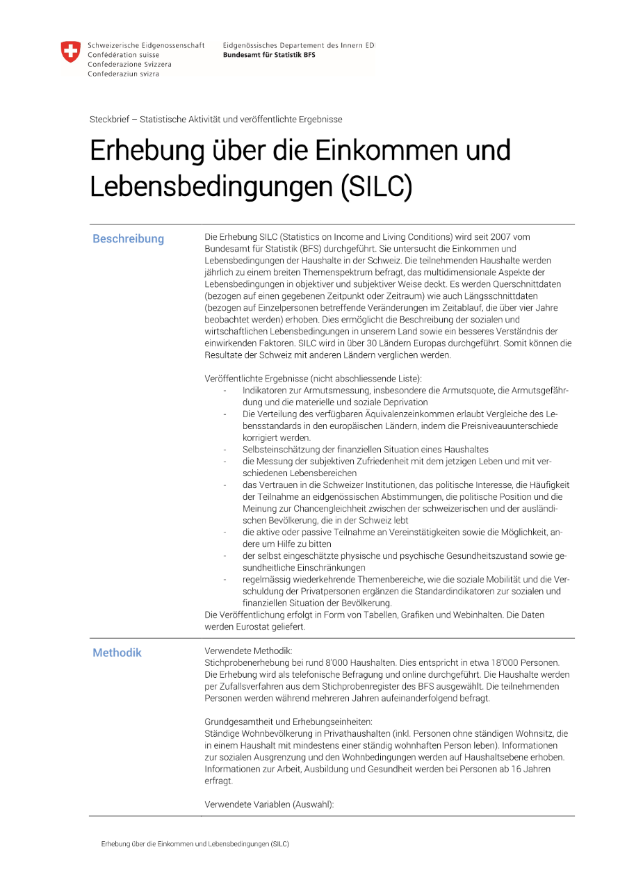 Erhebung über die Einkommen und Lebensbedingungen