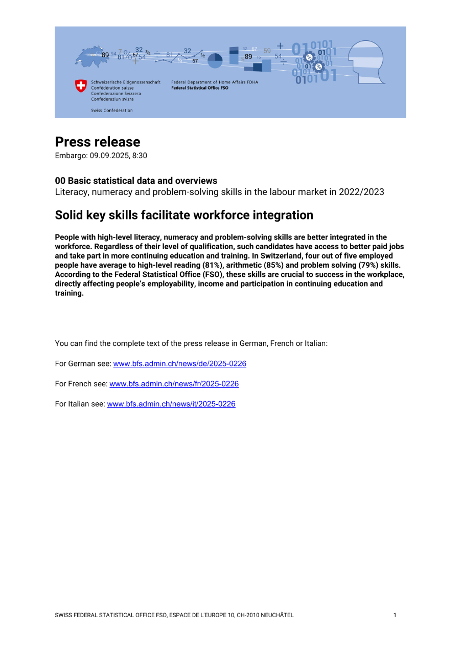 Solid key skills facilitate workforce integration