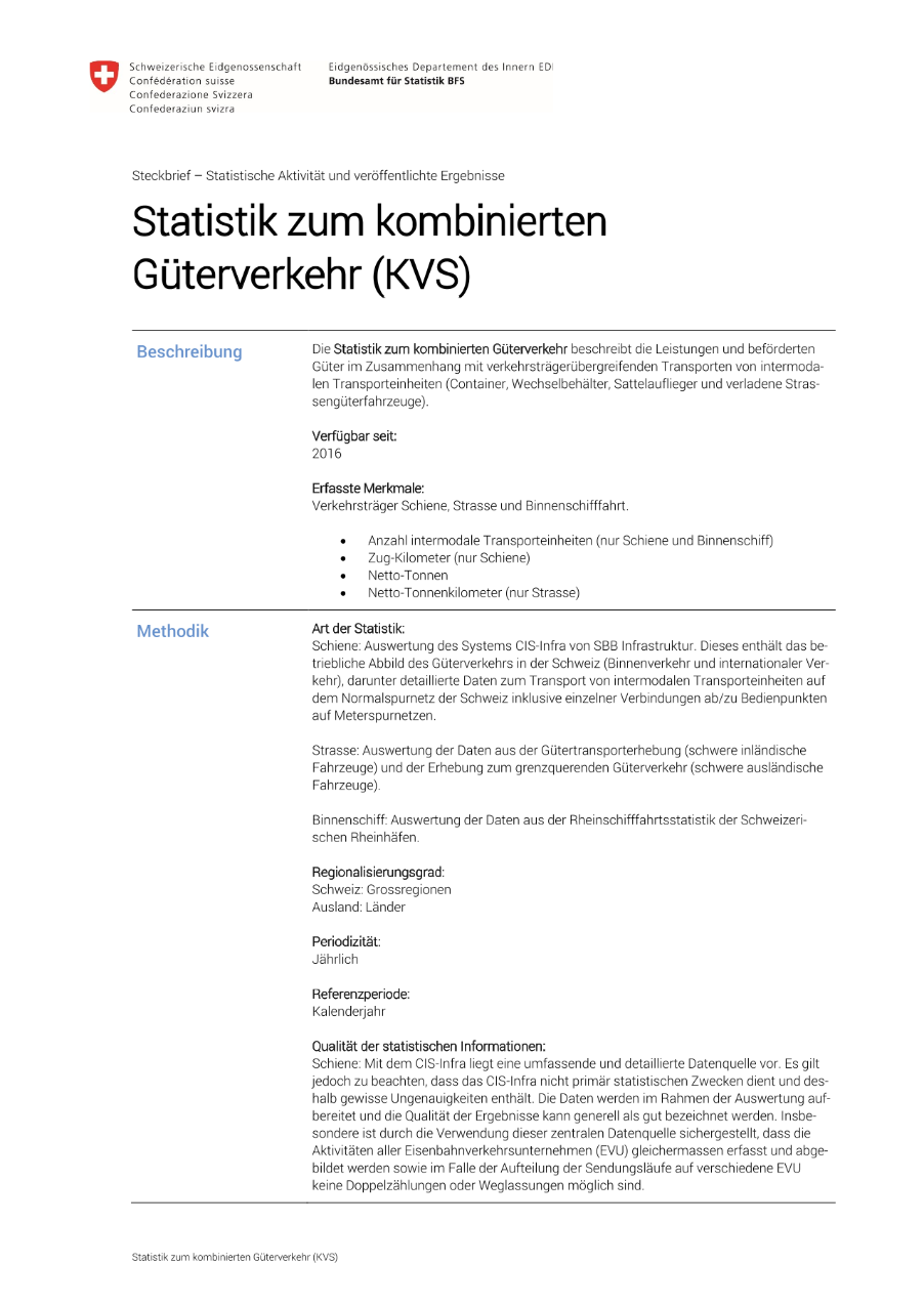 Statistik zum kombinierten Güterverkehr