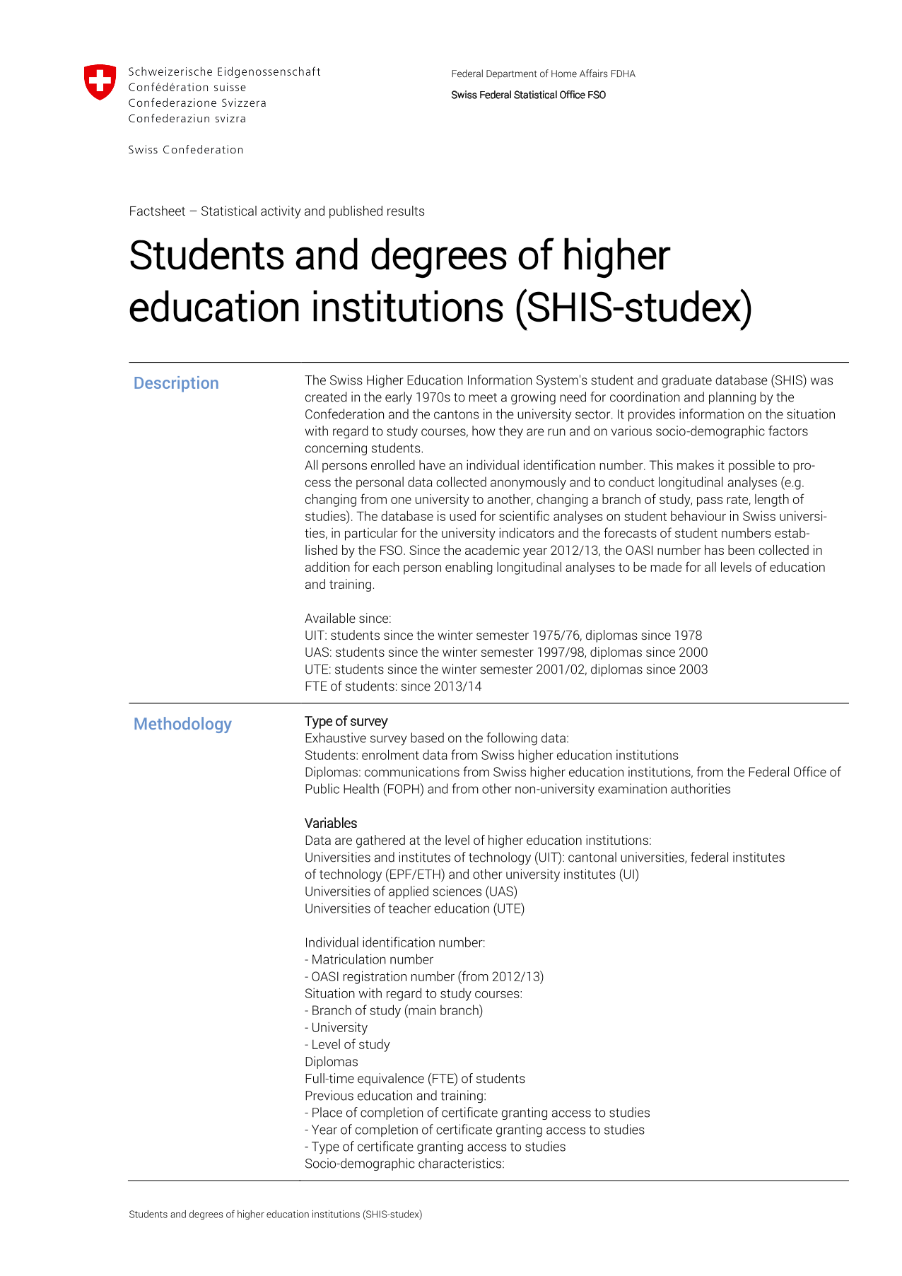 Students and degrees of higher education institutions