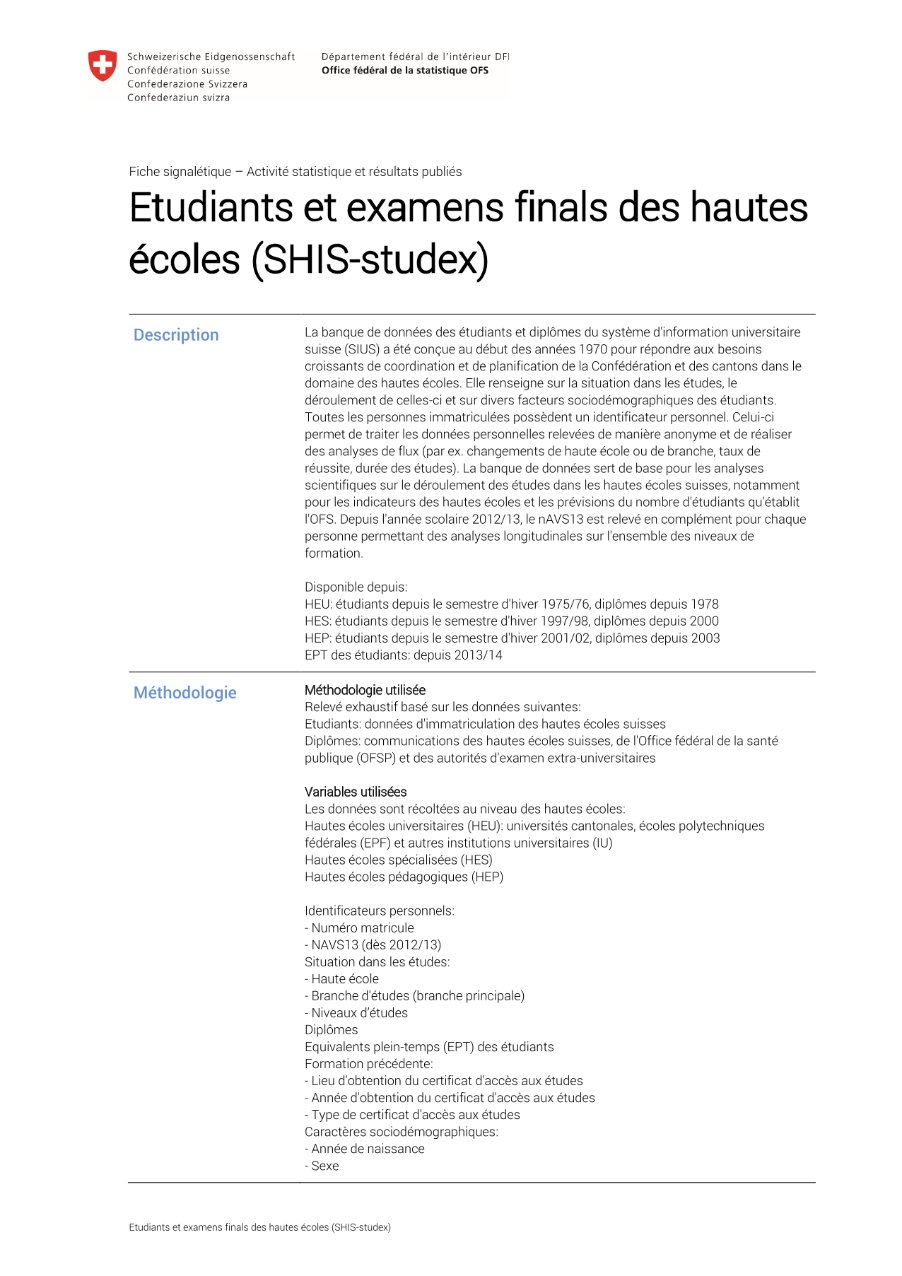 Etudiants et examens finals des hautes écoles