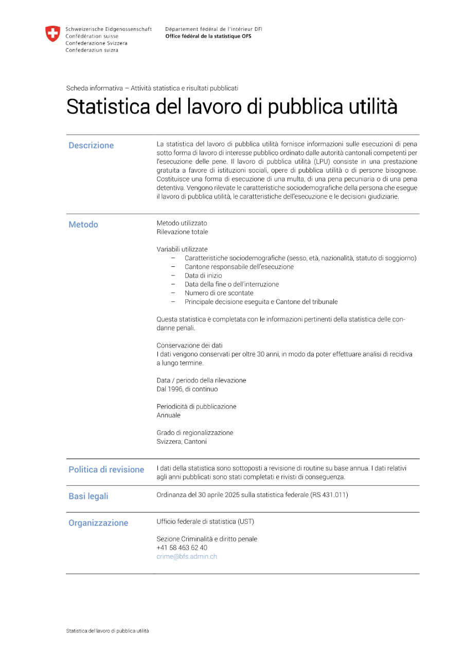 Statistica del lavoro di pubblica utilità