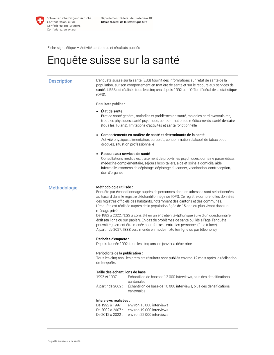 Enquête suisse sur la santé