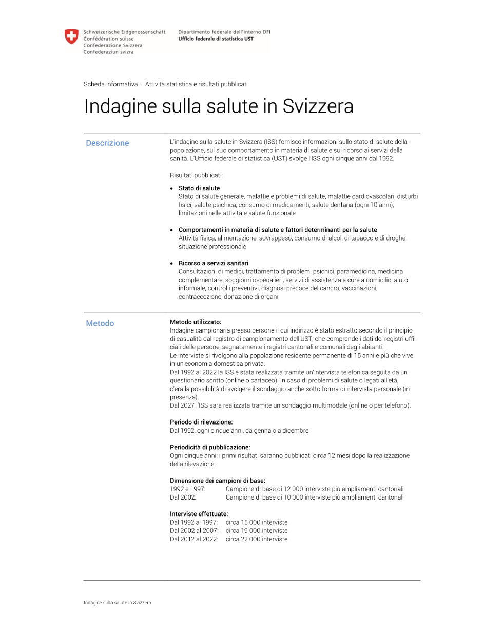Indagine sulla salute in Svizzera