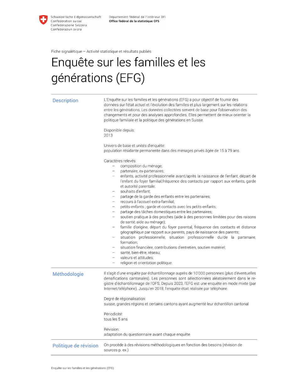 Enquête sur les familles et les générations