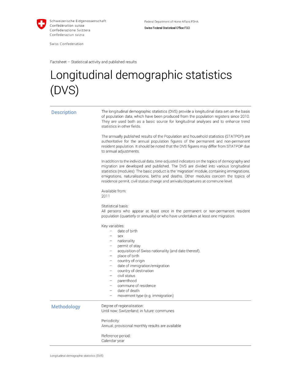 Longitudinal demographic statistics