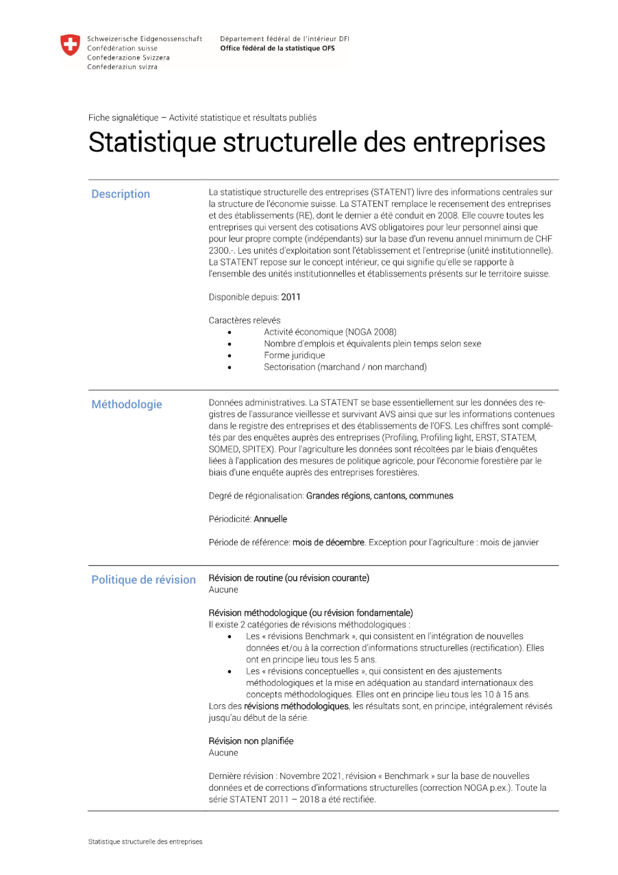 Statistique structurelle des entreprises