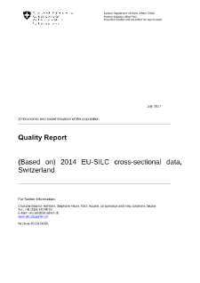 Quality report based on 2014 EU-SILC cross-sectional data, Switzerland